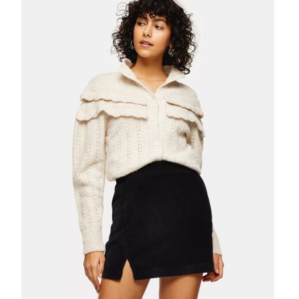 Black corduroy miniskirt